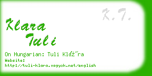 klara tuli business card